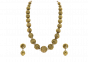 Rosary Beaded Gold Necklace & Earrings Set