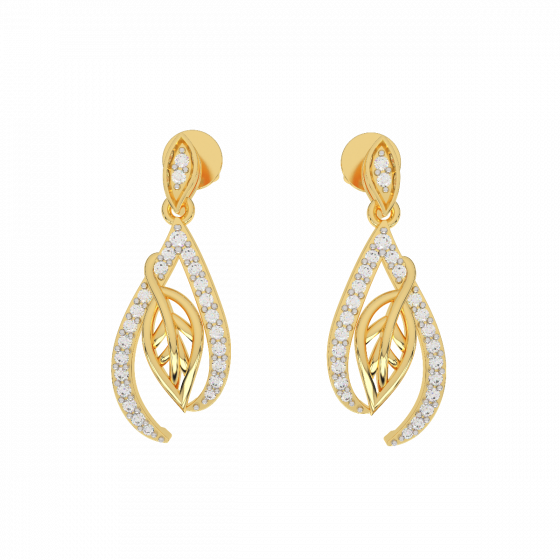 The Natural Essence Gold Diamond Earrings