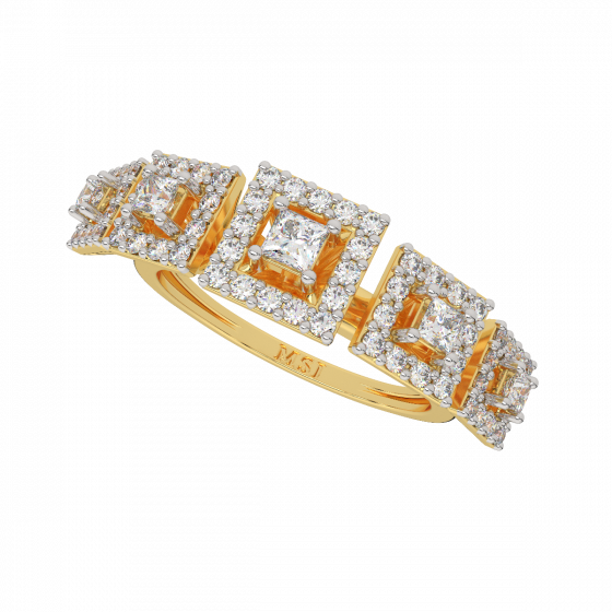 The Squares Encase Gold Diamond Ring
