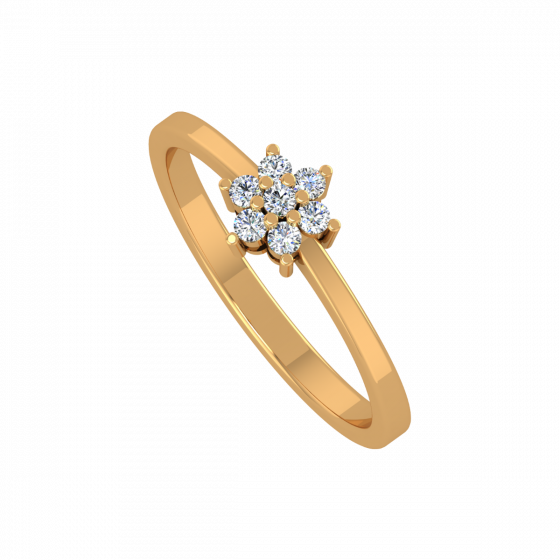 Mee T Floral Gold Diamond Ring