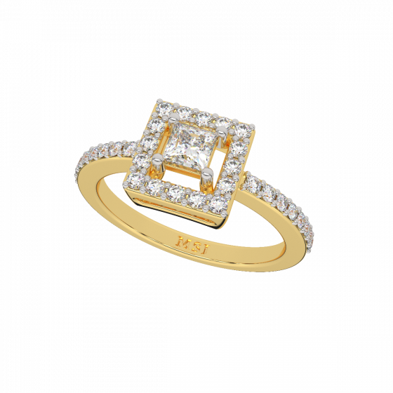 The Sweet Square Gold Diamond Ring