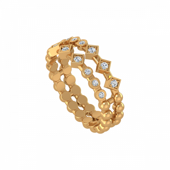 Power Packed Gold Diamond Ring