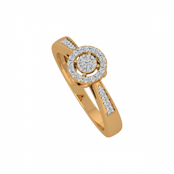 Halo Delights Gold Diamond Ring