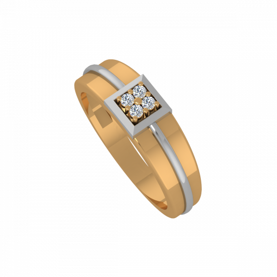 The Club Square Gold Diamond Men's Ring