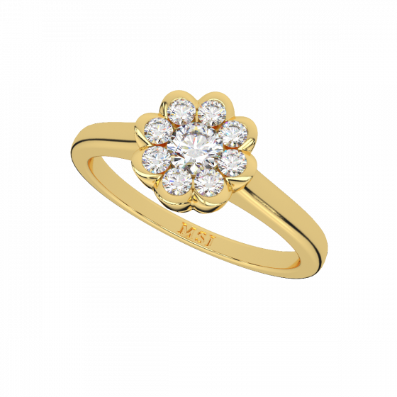 The Floral Sheen Gold Diamond Ring
