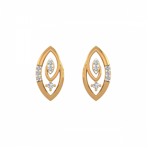 Golden Eyes Diamond Stud Earrings