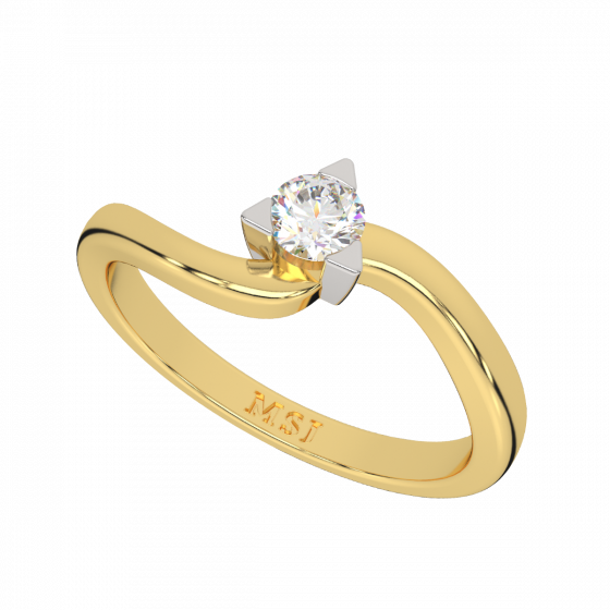 Solitaire Swirl Diamond Ring 