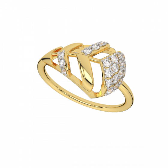 Christmas Tree Diamond and Gold Ring