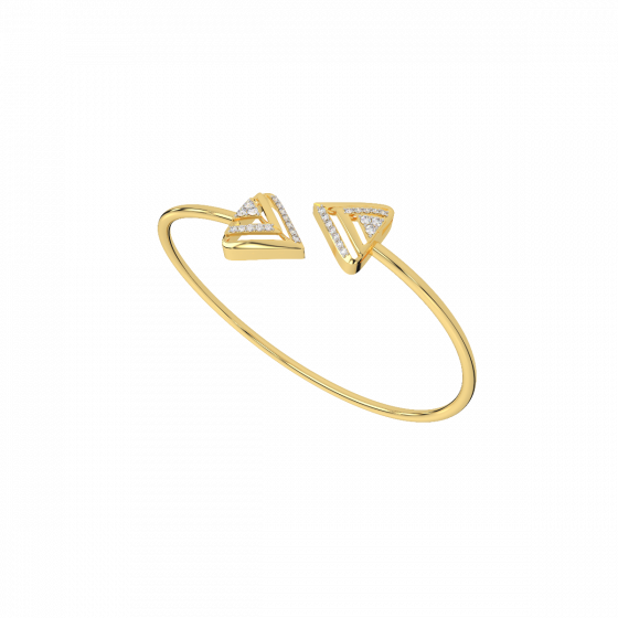 Diamond and Gold Christmas Triangle Bracelet