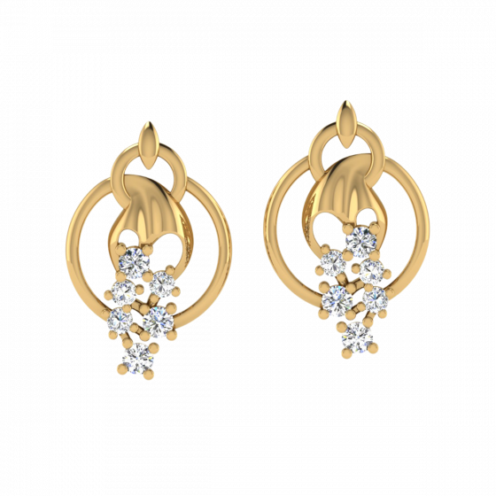 Dew On The Tip Diamond Stud Earrings