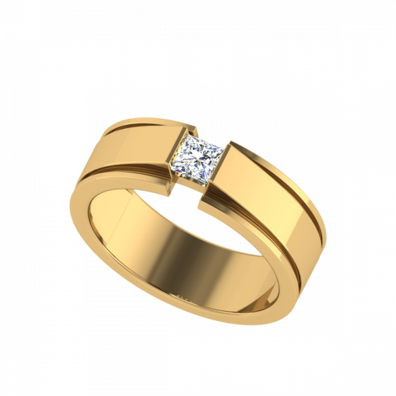 Enceladus Men`s Solitaire Diamond Ring