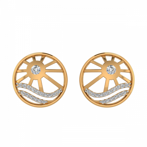 The Wheel of Love Diamond Stud Earrings