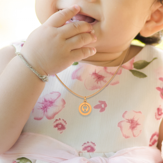 Cute Heart Diamond Kids Pendant