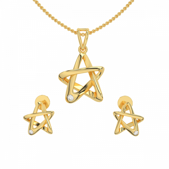 Twinkle Star Diamond Pendant Set