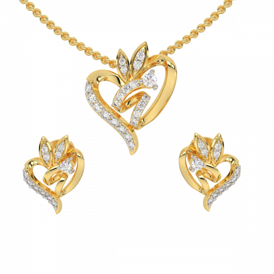 The Entwined In Love Diamond Pendant Set