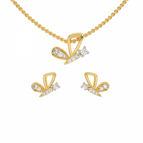 Lets Fly Diamond Pendant Set