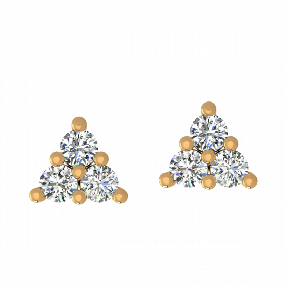 Treat Of Trio Diamond Stud Earrings
