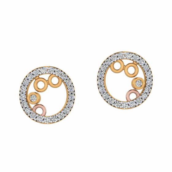 Tango Round Diamond Stud Earrings