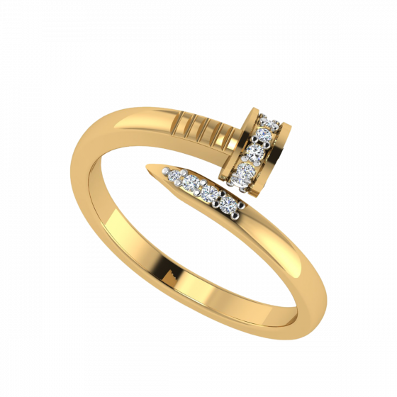 Spiral Nail Designer Diamond Ring