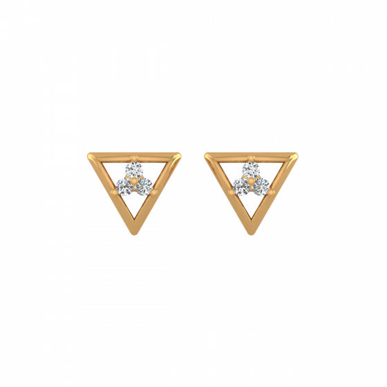 Triangle Treat Diamond Stud Earrings