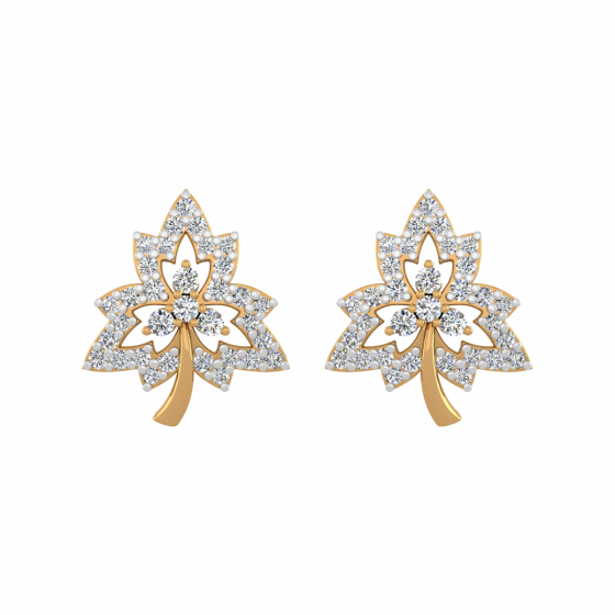 Maple Beginnings Diamond Stud Earrings