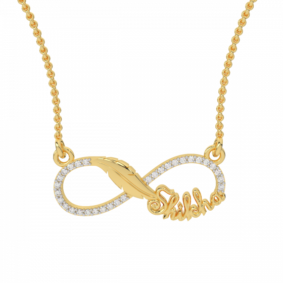 Shikha Name Personalized Gold Diamond Pendant