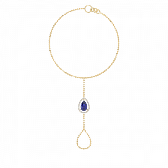 The Diamond with Color Stone Chain bracelet and ring