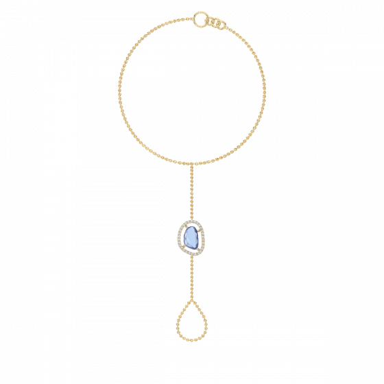 The Unshaped GemStone with diamonds bracelet and ring