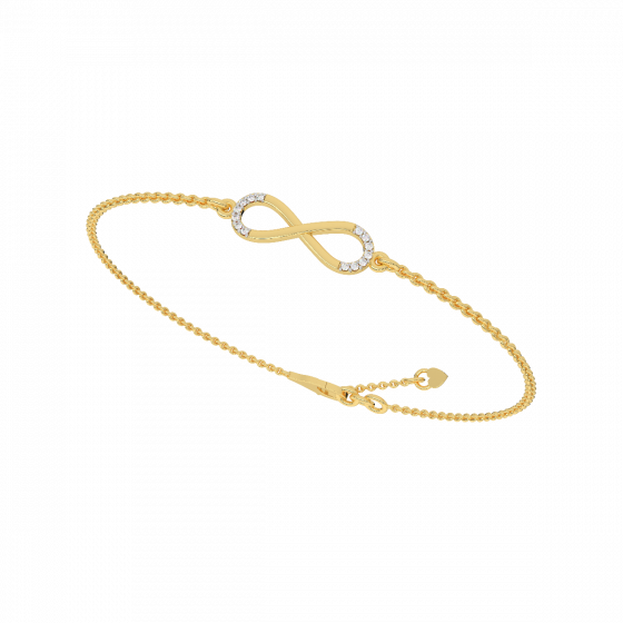 Old school love story gold and diamond bracelet For Her