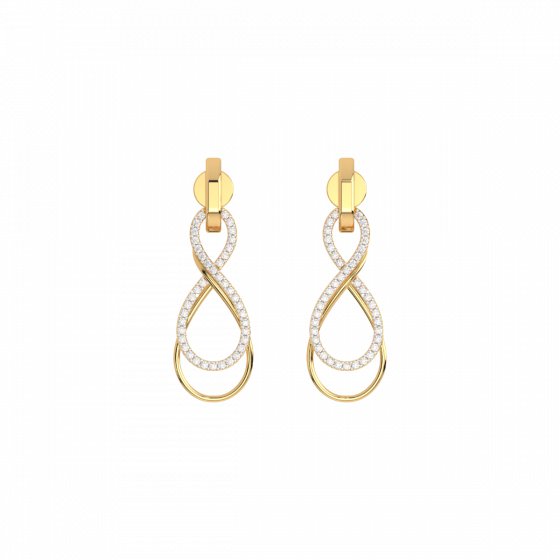 Eternal love diamond and gold earrings For Her