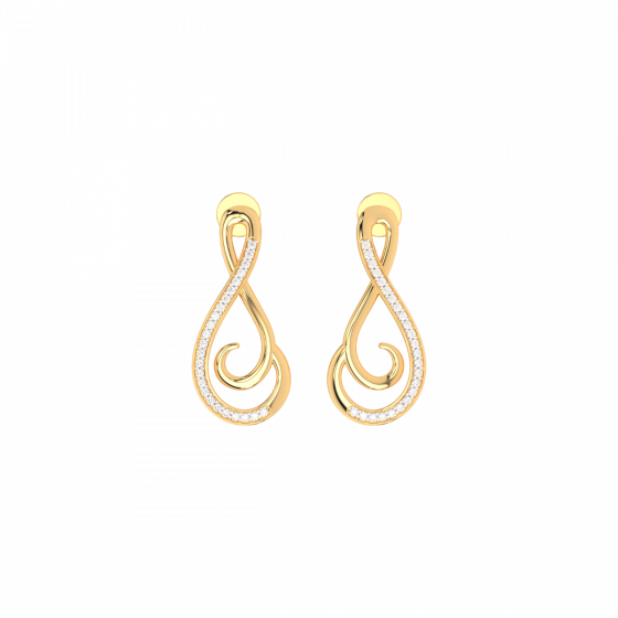 Forever love diamond and gold earrings For Her