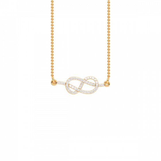 The love knot for infinity diamond and gold pendant For Her