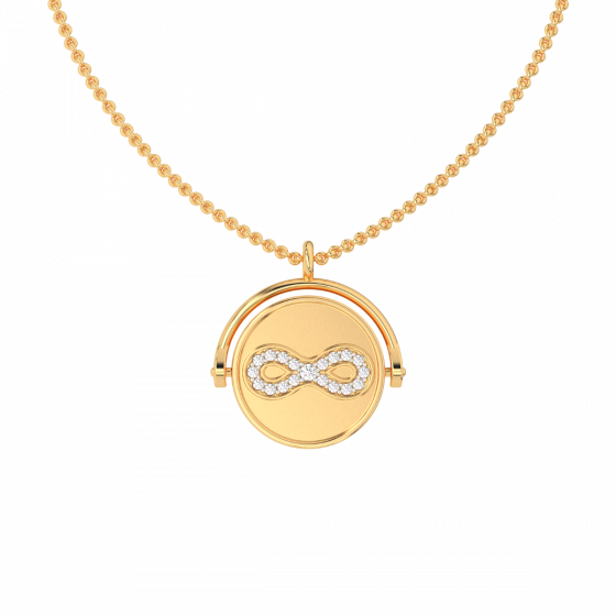 Twisted love diamond gold and Mother of pearl pendant For Him