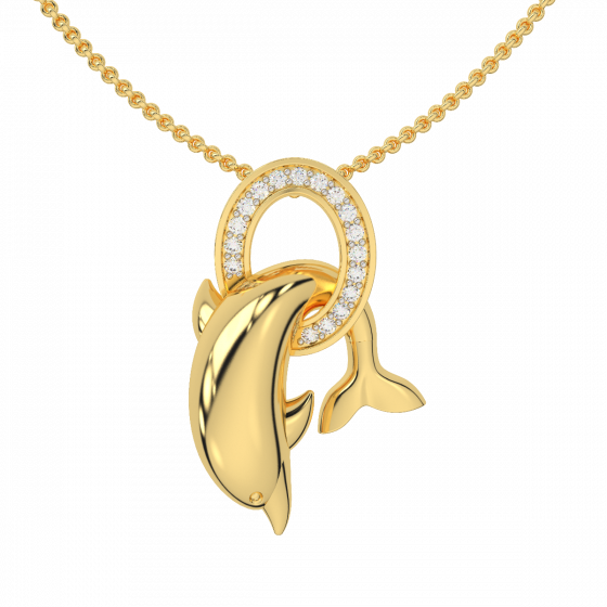 The Fun Loving Gold Diamond Pendant