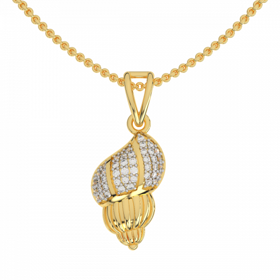The Sound Of Conch Gold Diamond Pendant