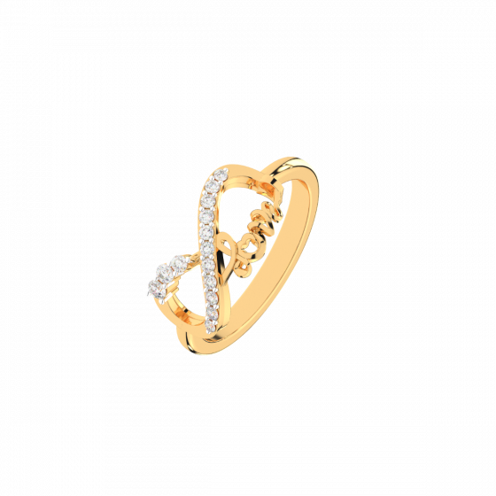 The love infinity diamond gold ring For Her