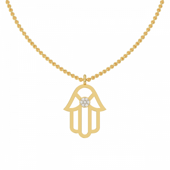 The Diamond Hamsa Charm Pendant