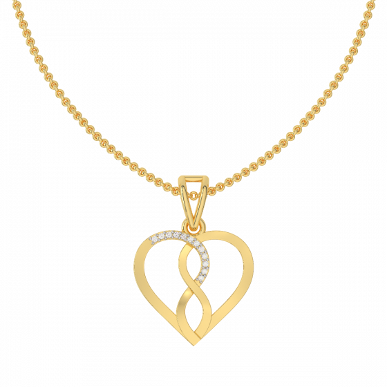 The Infinity Diamond Heart Charm Pendant