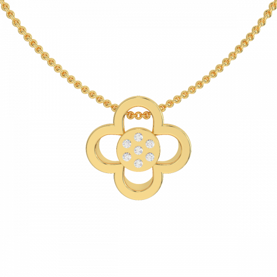 The Floral Diamond Charm Pendant