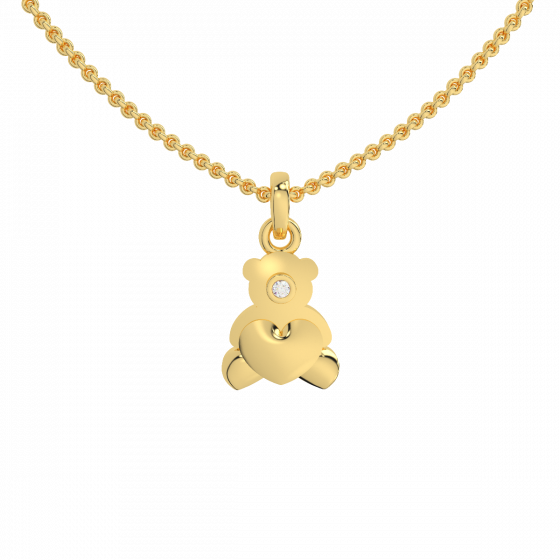 Heart N Teddy Diamond Kids Pendant