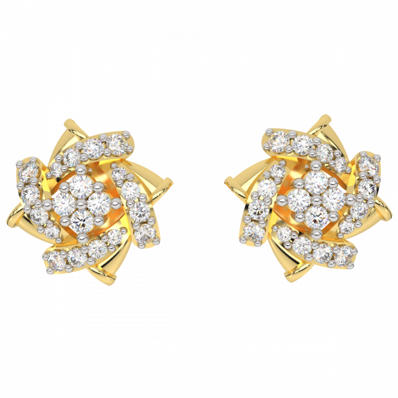 The Floral Wheeling Diamond Earrings