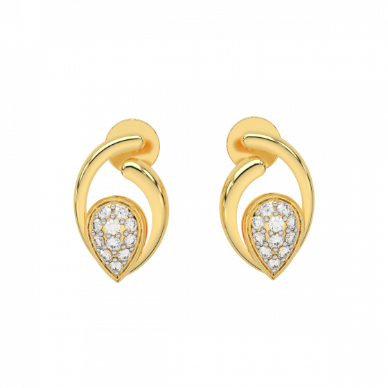 The Glam Drop Gold Diamond Earrings