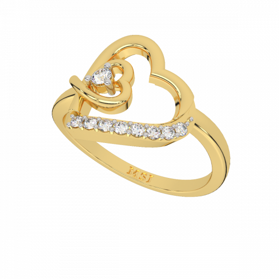 Dear Hearts Gold Diamond Heart Ring