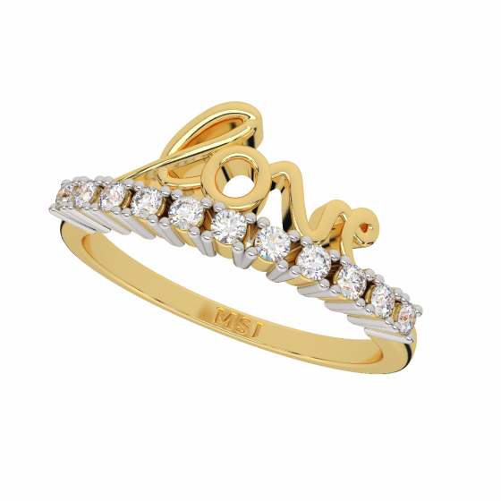 Love Pop Gold Diamond Ring