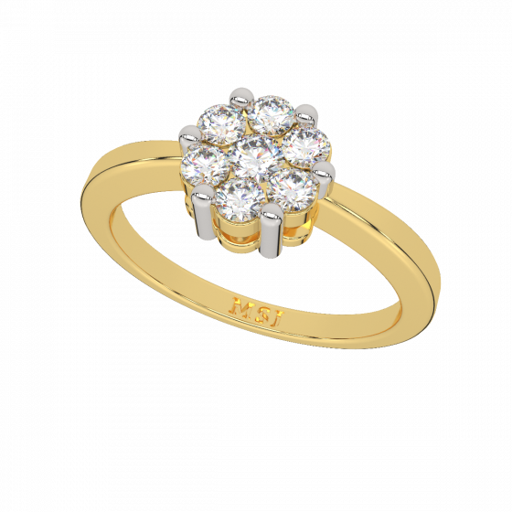 Purely Floral Gold Diamond Ring