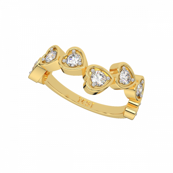 The Million Hearts Gold Diamond Heart Ring