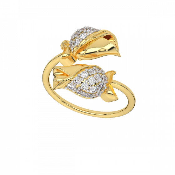 Floral Fiesta Gold Diamond Ring