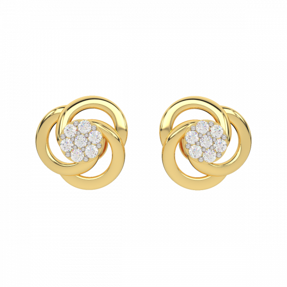 Centre De Fleurs Diamond Stud Earrings