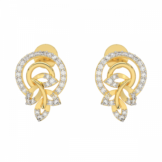 Gorgeous Petals Diamond Stud Earrings