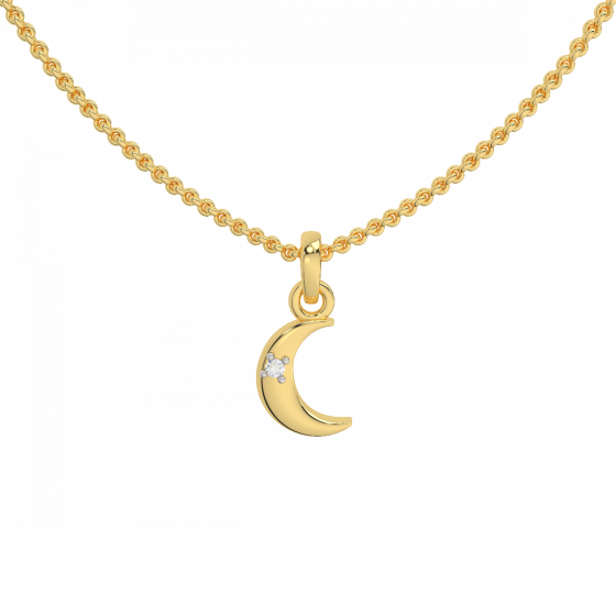 Cute Moon Diamond Kids Pendant